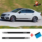 Auto Stripe Wraps Body Decals Vinyl Car Styling Side Stripes Skirt Sticker Vehicle Graphics for Skoda Octavia